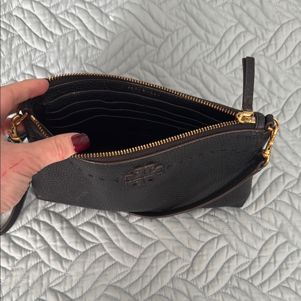 Black Leather Crossbody Bag - Picture 3 of 4